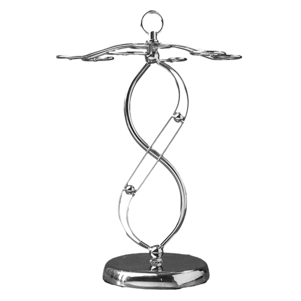 Support de verre à vin de comptoir en fer avec motif à volutes, support de rangement de verres à pied de table autonome à 6 crochets