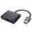 -Compatível com VGA+-Compatível com áudio de 3,5 mm Conversor 3 em 1 para PC com tela dupla e fonte de alimentação 9