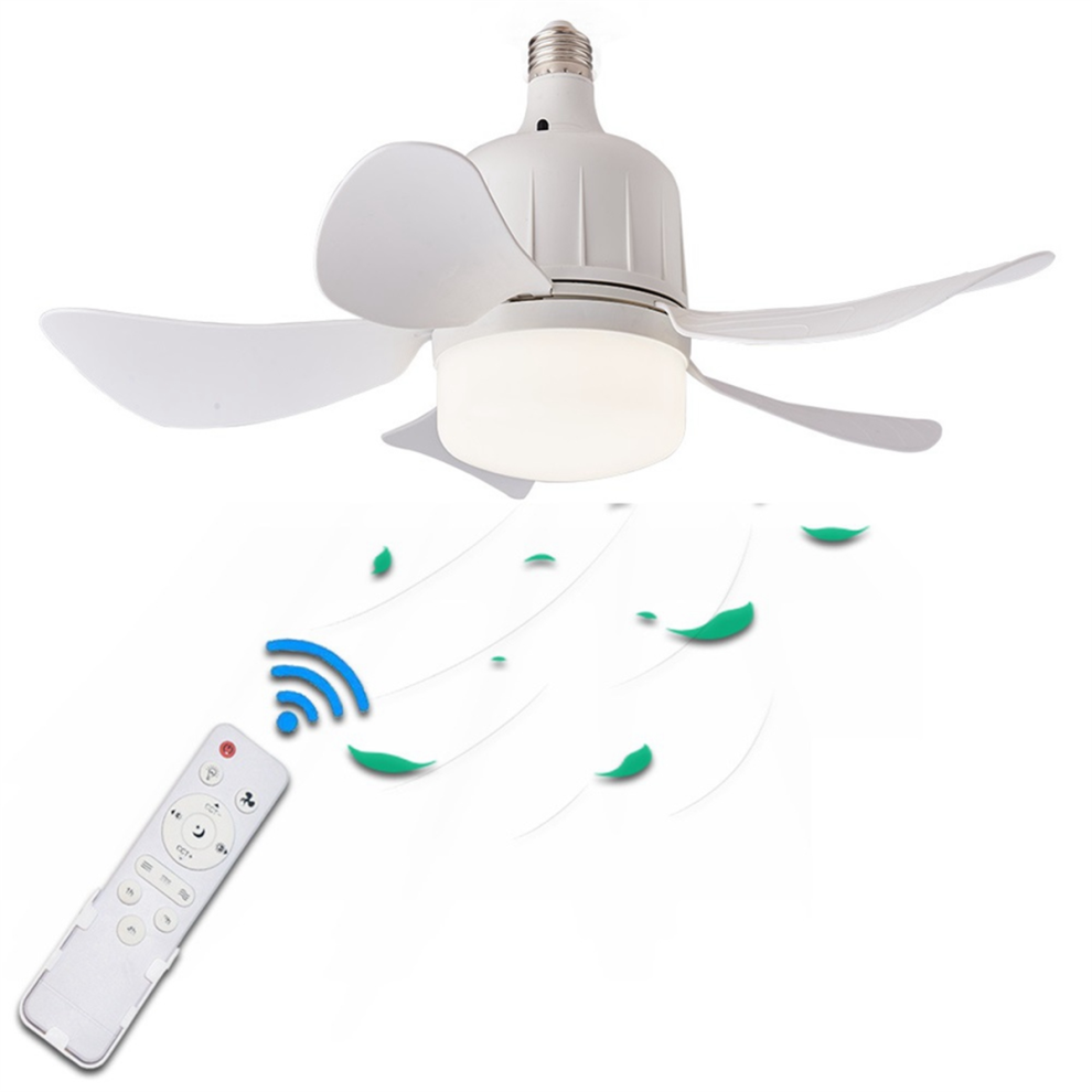 Led Ceiling Fan Light E27 with Remote Control for Dimming, Suitable Living Room, Study, Household Use, 85-265V