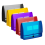 5Pack A4 Plastic File Wallet Envelope Expanding Folder& Label Pocket Clear Colored Waterproof for Office Home 1