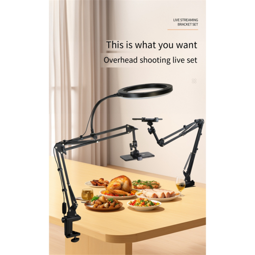 Video Conferencing Lamp Mobile Phone Live Broadcast Bracket Fill Light Adjustable Three Color Temperature,for 2