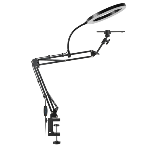 Video Conferencing Lamp Mobile Phone Live Broadcast Bracket Fill Light Adjustable Three Color Temperature,for 1