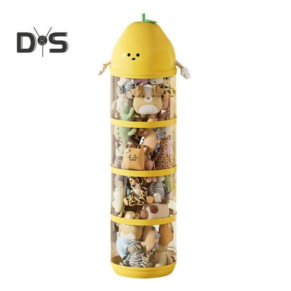 (as the picture, Four Layer) Vertical Toy Storage Tube Stuffed Animal Organization Tube Transparent Plush Doll Storage Bucket Pet Toy Container
