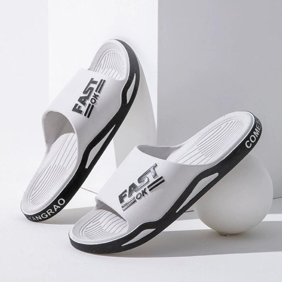 (white, 38-39) Sandals Eva Men Summer Home Bathroom Non-slip Not Smelly Feet Wear Slippers Outside Couple PVC