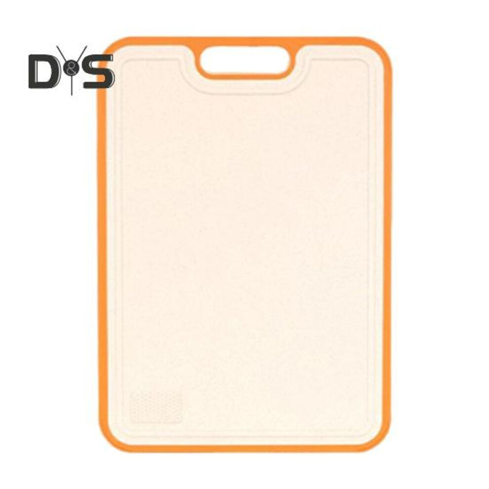 (orange) Cutting Board Double Sided Kitchen Chopping Board with Juicer And Garlic Grinding Area Multifunctional Cutting Board for Meat Fruit Vegetable