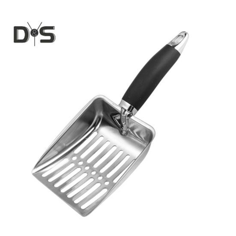 Stainless Steel Cat Litter Scoop Poop Sifting Scooper with Non Slip Handle Litter Cleaner Beach Shovel for Cat Litter Box