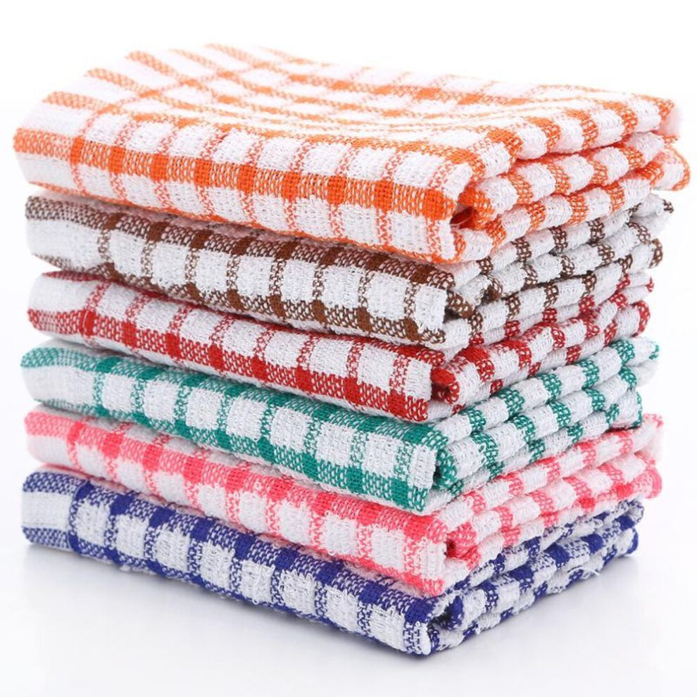 (as the picture, 28*40cm-1pc) 1/5Pcs Cotton Kitchen Towel Absorbent Clean Dish Towels Kichen Cleaning Supplies