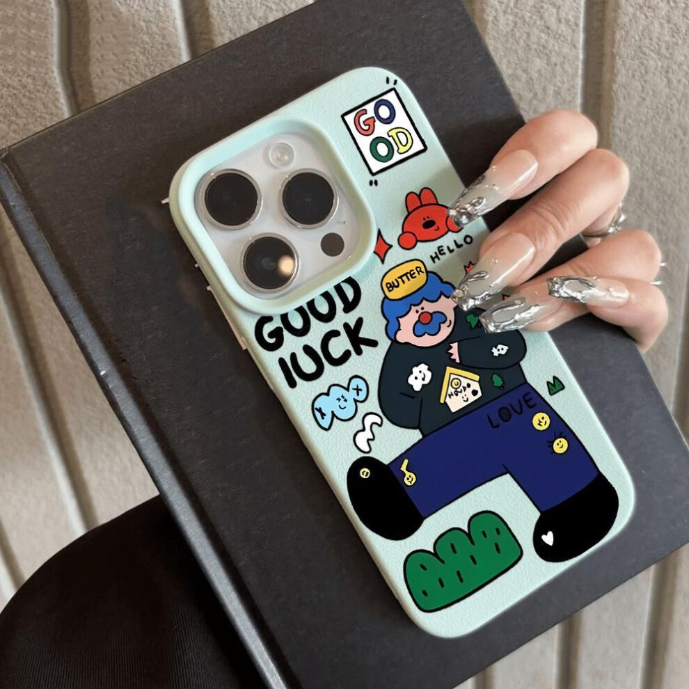 (green, iPhone 14 Pro) Skin-feel Phone Case for iPhone 11 13 16 Pro Max iPhone XR XS Max 14 15 Pro Max 12 13 Pro Max 16 Plus 13 Pro 14 Pro Cartoon Painted Macaron Colors