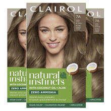 Clairol Natural Instincts Demi-Permanent Hair Dye 7A Dark Cool Blonde Hair Color Pack of 3