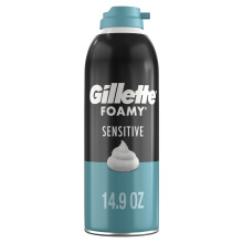 Gillette Foamy Sensitive Creme de Barbear para Homens, Proteção Contra Irritação, 14.9oz