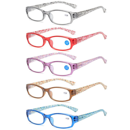 (+4.00, Purple) Womens Reading Glasses Blue Light Blocking Spring Hinge Readers 1