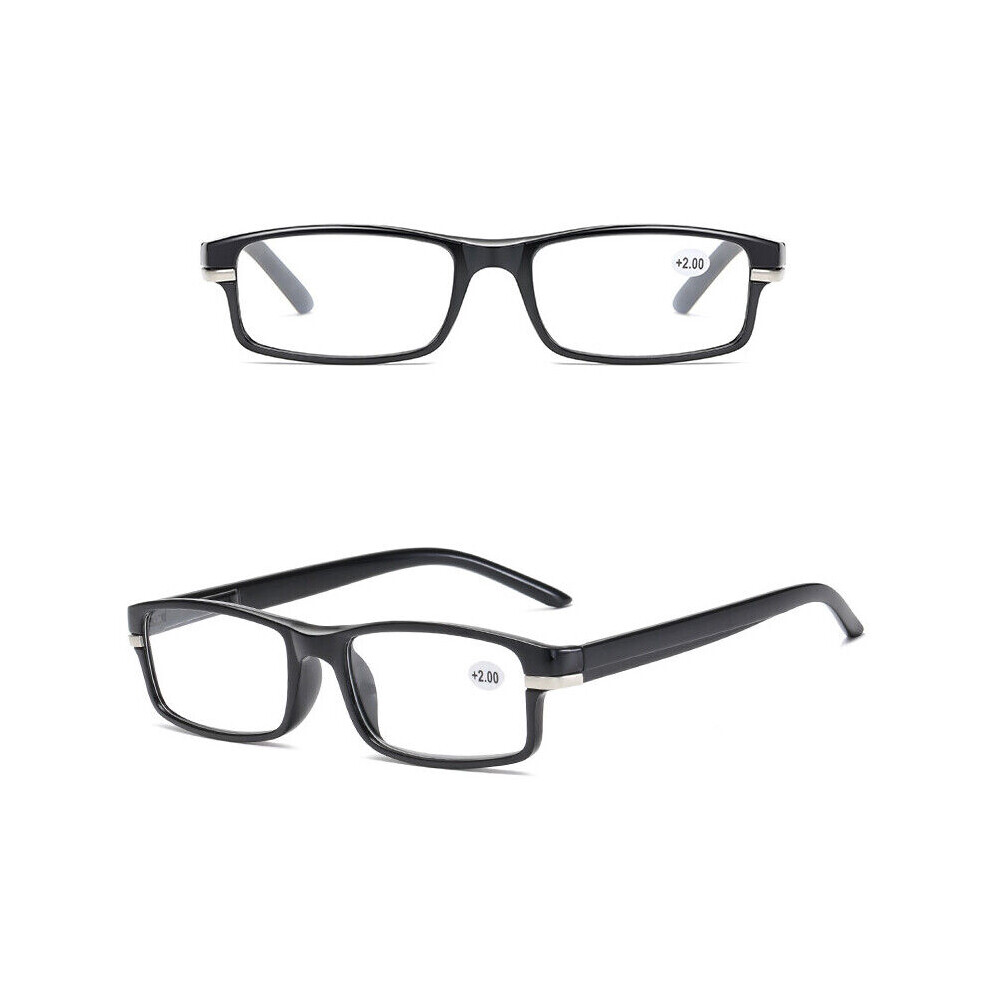 Black/Blue/Light (+4.00, ) Womens Mens Reading Glasses Blocking Spring Hinge Readers