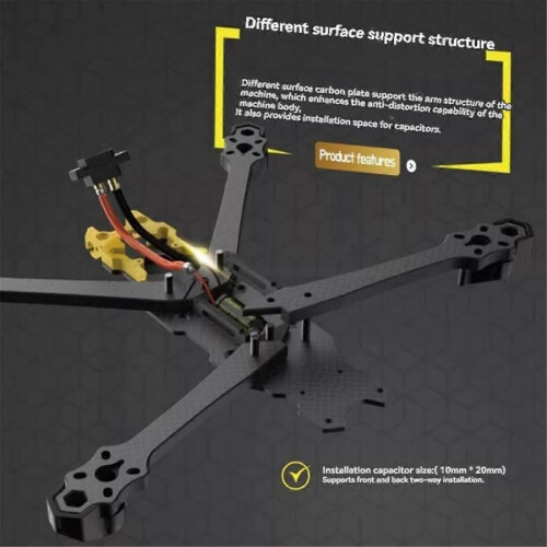 For 5 Frame Kit DC Version Carbon Fiber Drone Frame Kit with Antenna for FPV Freestyle RC Drones 1