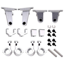 For MX5 NXS RC Car Metal Steering Cup Upper Lower Swing Arm Set Shock Tower Bracket Body Post Upgrade Parts Silver