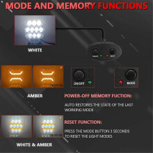 4 Inch Square LED Work Light with Wiring Harness Kit White Amber Off Road Driving Light for Truck S