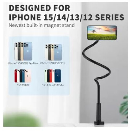 Magnetic Magsafe Phone Holder with Adjustable Gooseneck for Bedside 2