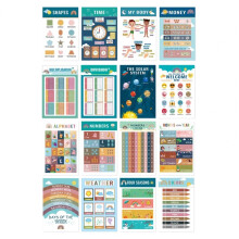 Early Education Posters Educational Nursery Wall Hanging Set Alphabet Numbers Colors Weather Preschool Kindergarten for Early