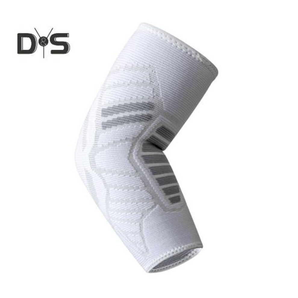 (gray,white, M) Elbow Compression Sleeve for Tendonitis Anti-Slip Tennis Arm Brace Support Running Basketball Weightlifting Elbow Guard