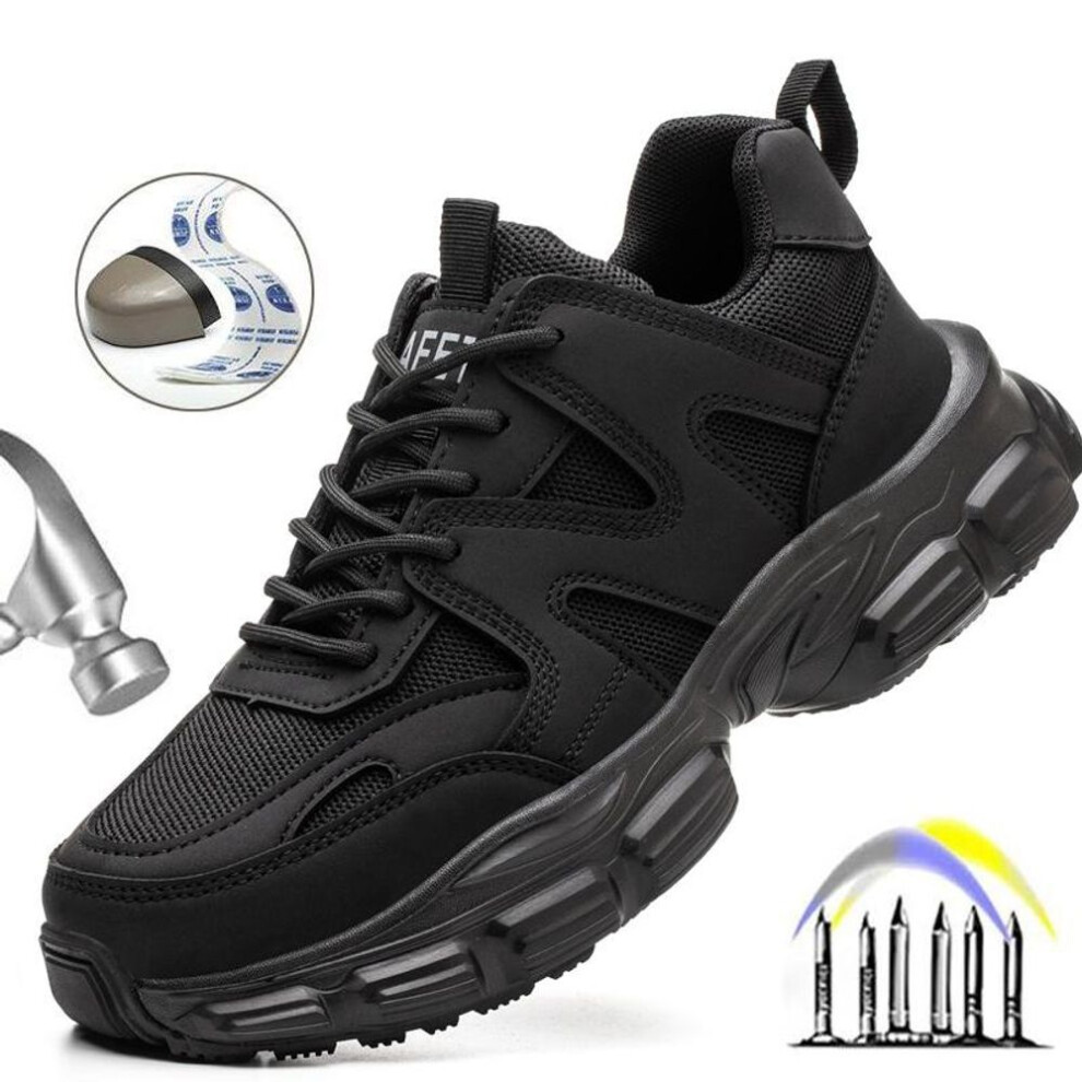 (black, 41) Protective Shoes For Women Work Sneakers Fashion Safety Shoes Anti-smash Anti-puncture Indestructible Shoes Work Boot