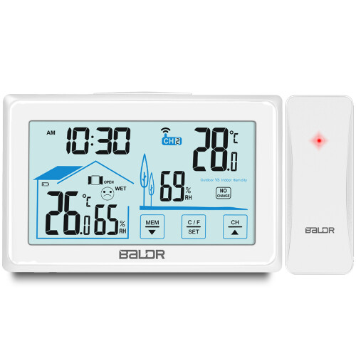 Wetterstation mit Display BD-910 weiß 1