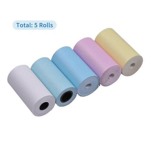 (As show, One size) 5pcs Color Thermal Paper Roll Set 2