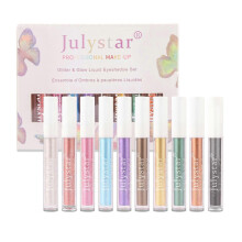 (As show, One size) 10pcs 2.5ml Liquid Eyeshadow Shiny Long-lasting Brush Structure Glitter