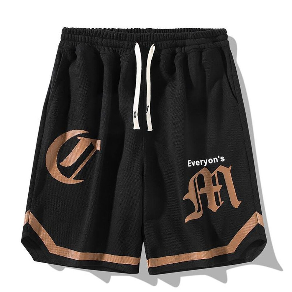 (black, 8XL) Summer Running Shorts Men Casual Jogging Sport Short Pants Patchwork Print Drawstring Loose Dry Gym Sports Shorts