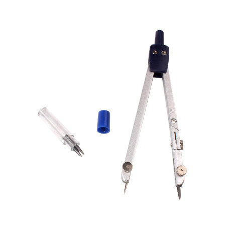 (As show, One size) Professional Metal Drawing Compass Drafting Tools with Lead Refill for Student Math Geometry School 1