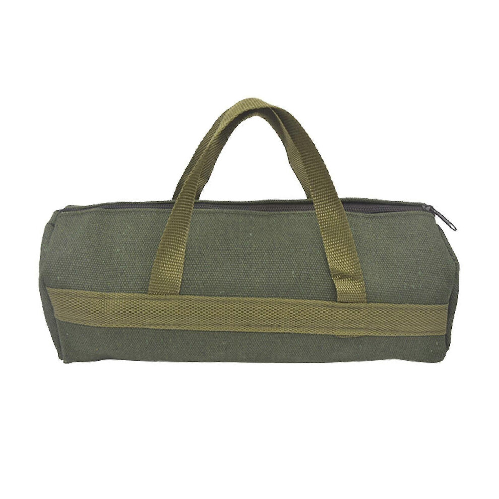 (As Show, One Size) Multifunction Canvas Tool Bag With Zipper Wide Mouth Multi-Purpose Utility Bag 6909775944509