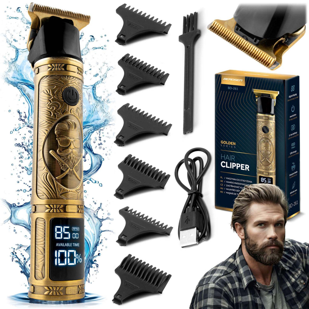 Berdsen Rasoio Professionale Da Uomo, Elettrico Per Barba, 6 Accessori Da 1 A 9 Mm Berdsen Rasoio Professionale Da Uomo, Elettrico Per Barba, 6 Accessori Da 1 A 9 Mm