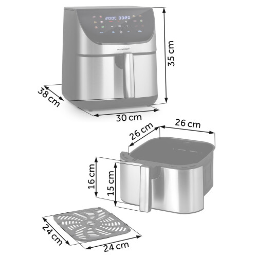 Airfryer 8l Berdsen 1700W BD-659 sølv 2