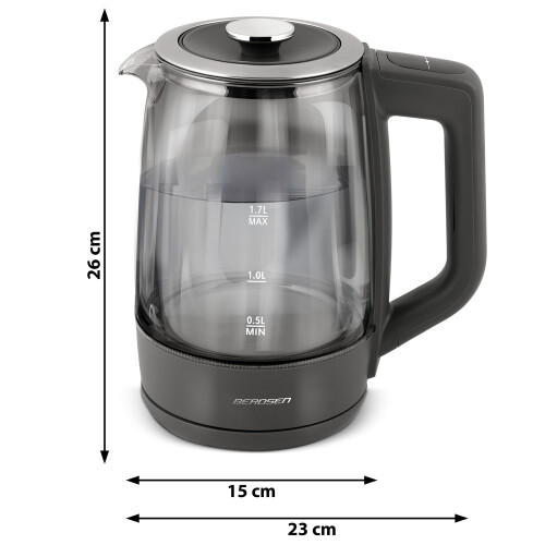 Wasserkocher 1,7l Berdsen BD-711 Glas 2