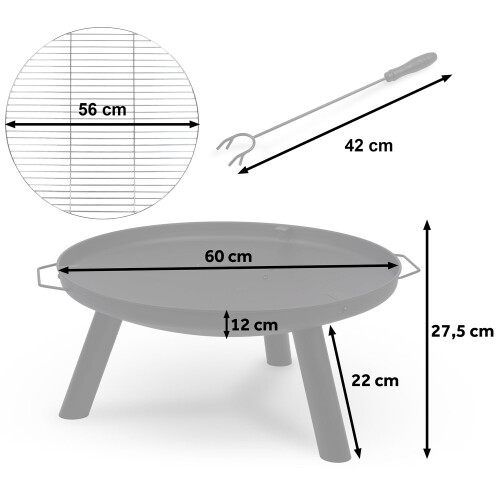 Gartenkamin mit Rost 60 cm Berdsen BD-881 2