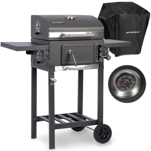 Berdsen BD-892 Holzkohlegrill mit Abdeckung, Schwarz