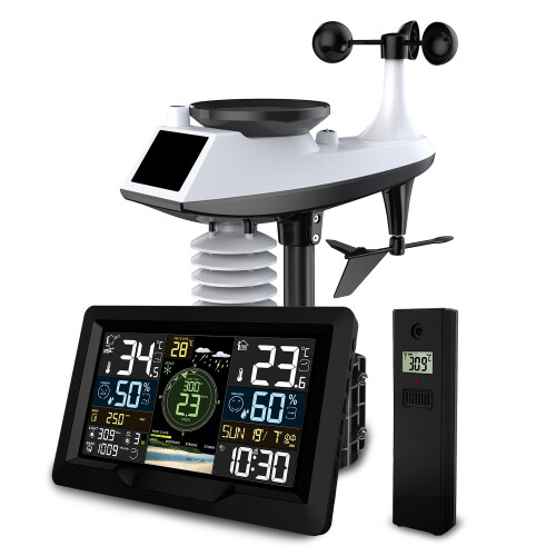 Wetterstation mit Wind- und Regensensor BD-914 schwarz 1