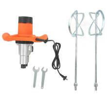 (As show, One size) Double Rod Electric Handheld Concrete Mixer 6 Gear Infinitely Variable Speed 2 Rod Portable Putty Powder Mixer