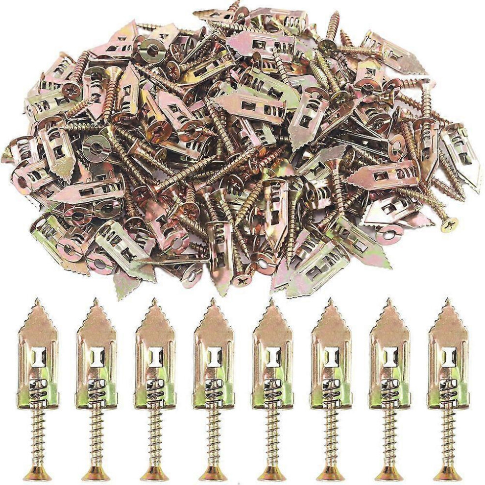 (As Show, One Size) Self Drilling Anchors With Screws Carbon Steel Expansion Screws Set Self Drilling Anchors Screws For Gypsum Board 6909775984086