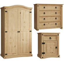 Corona 3 Piece Bedroom Furniture Set Solid Pine