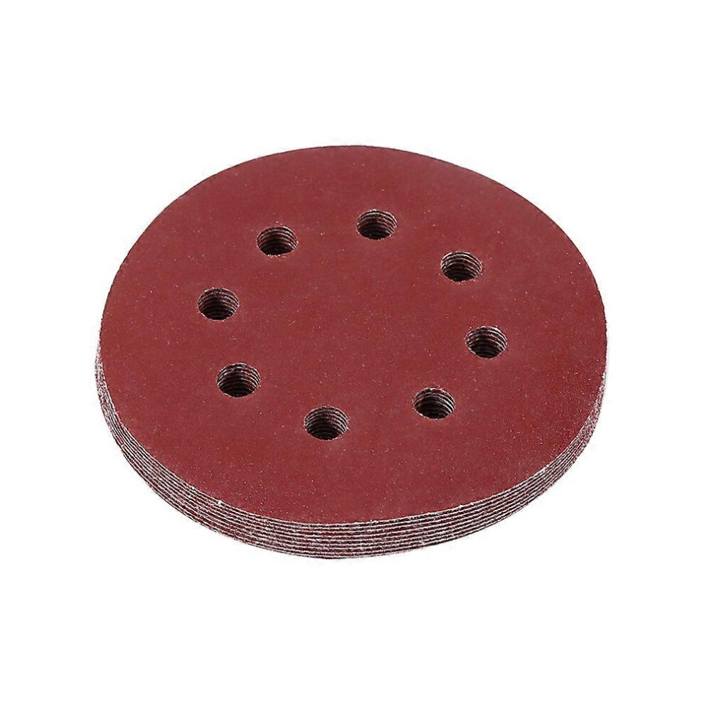 (As Show, One Size) 125Mm Grinding Pads Red Sanding Discs 8 Hole Grit Sand Papers(180#) 6909775986455