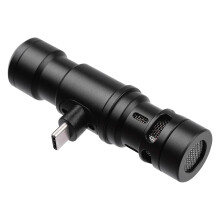 (As show, One size) Andoer Plug-on Type-C Smartphone Microphone Video Mic with 3.5mm Monitor Interface Windscreen for Sm