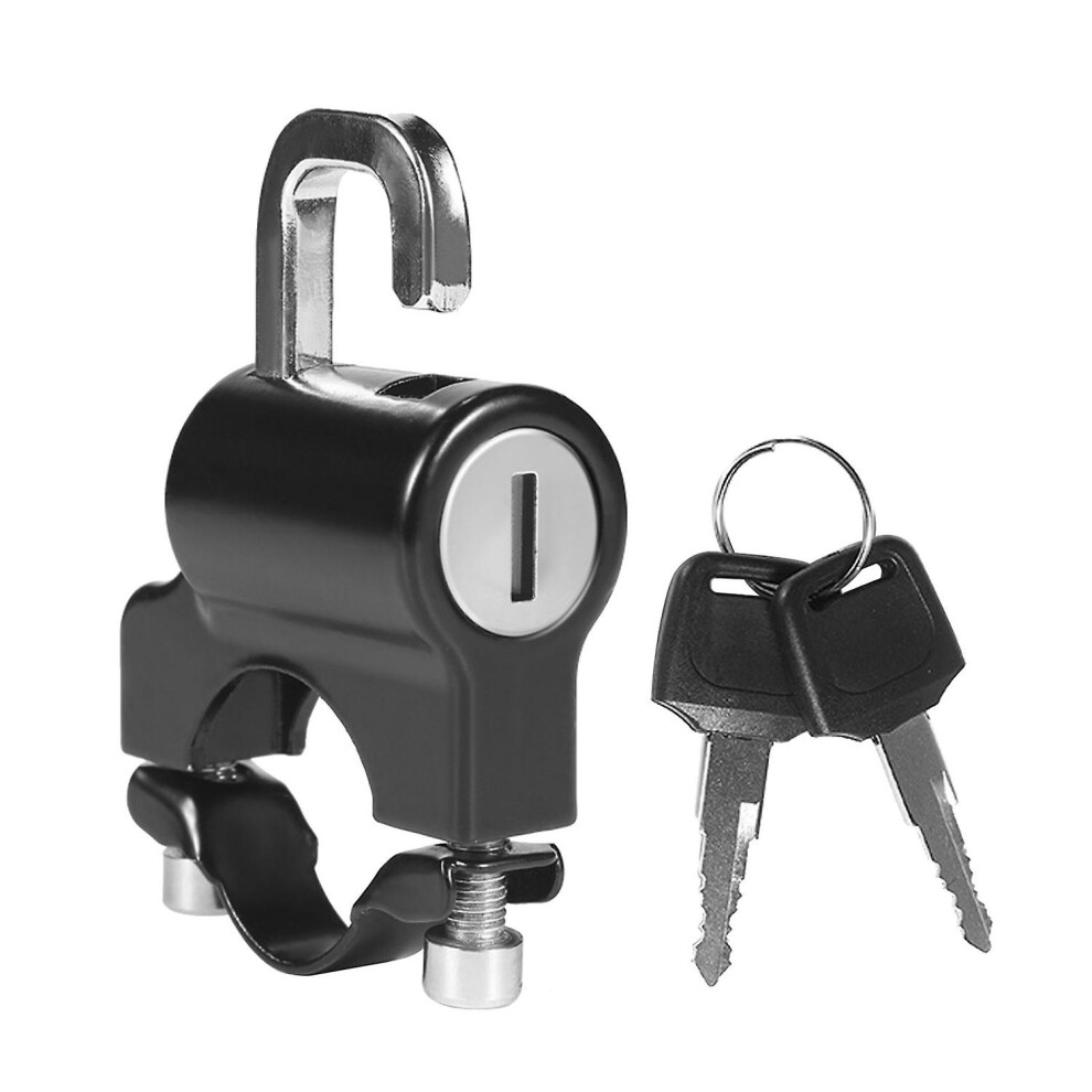 (As Show, One Size) Universal Motorcycle Helmet Lock Anti-Theft Helmet Security Lock Metal 22Mm-26Mm With 2 Keys S Black 6909775544716