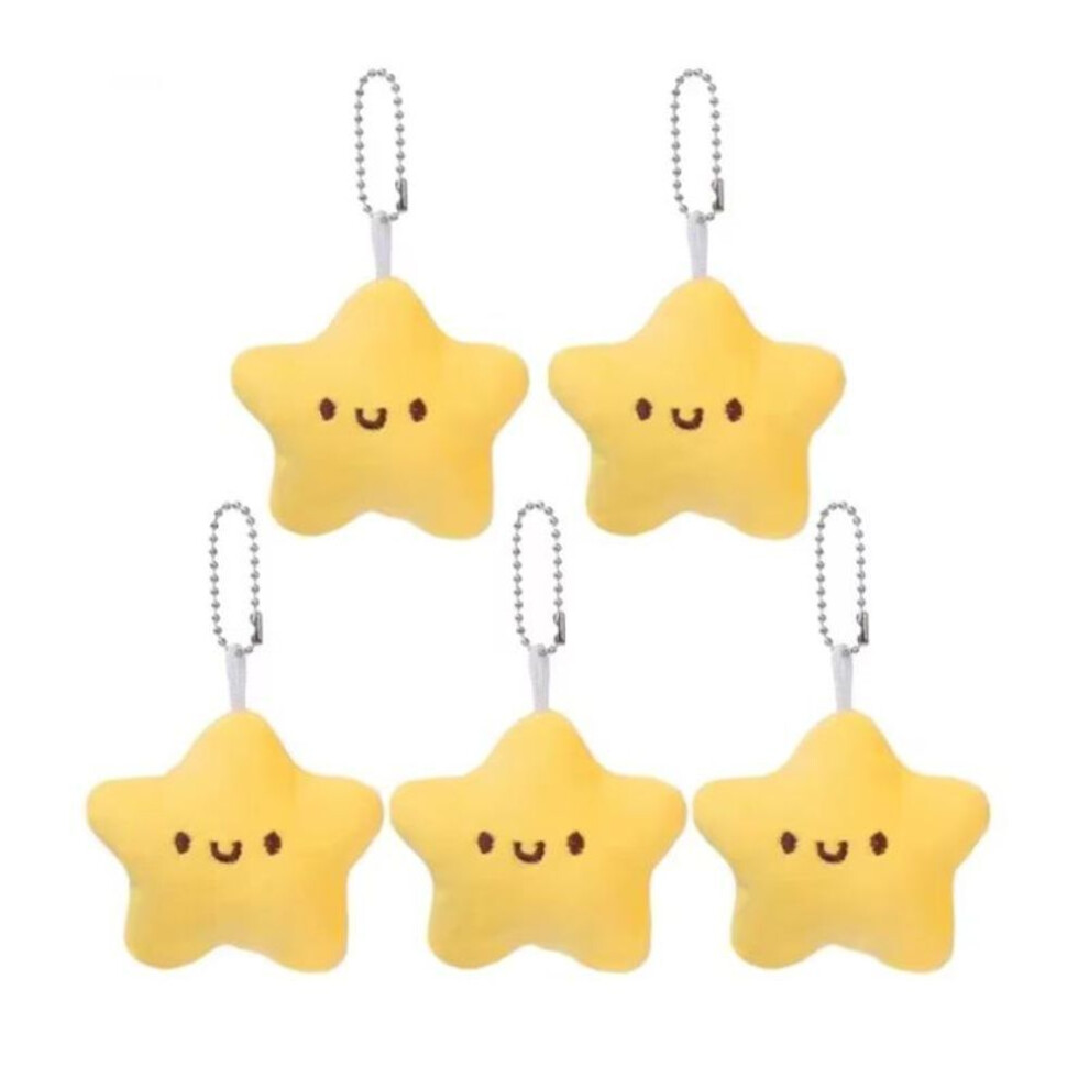 (Other, 5PCS) 1-5pcs Squeezing Little Star Doll Plush Pendant Yellow Plush Pendant Cute Keychain Squeaking Endorsement Bag Cute Doll Key Ring