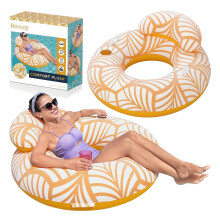 Drijvende band - BESTWAY - Comfort Plush Deluxe - Oranje/Wit - Hoofdkussen - Kopsteun