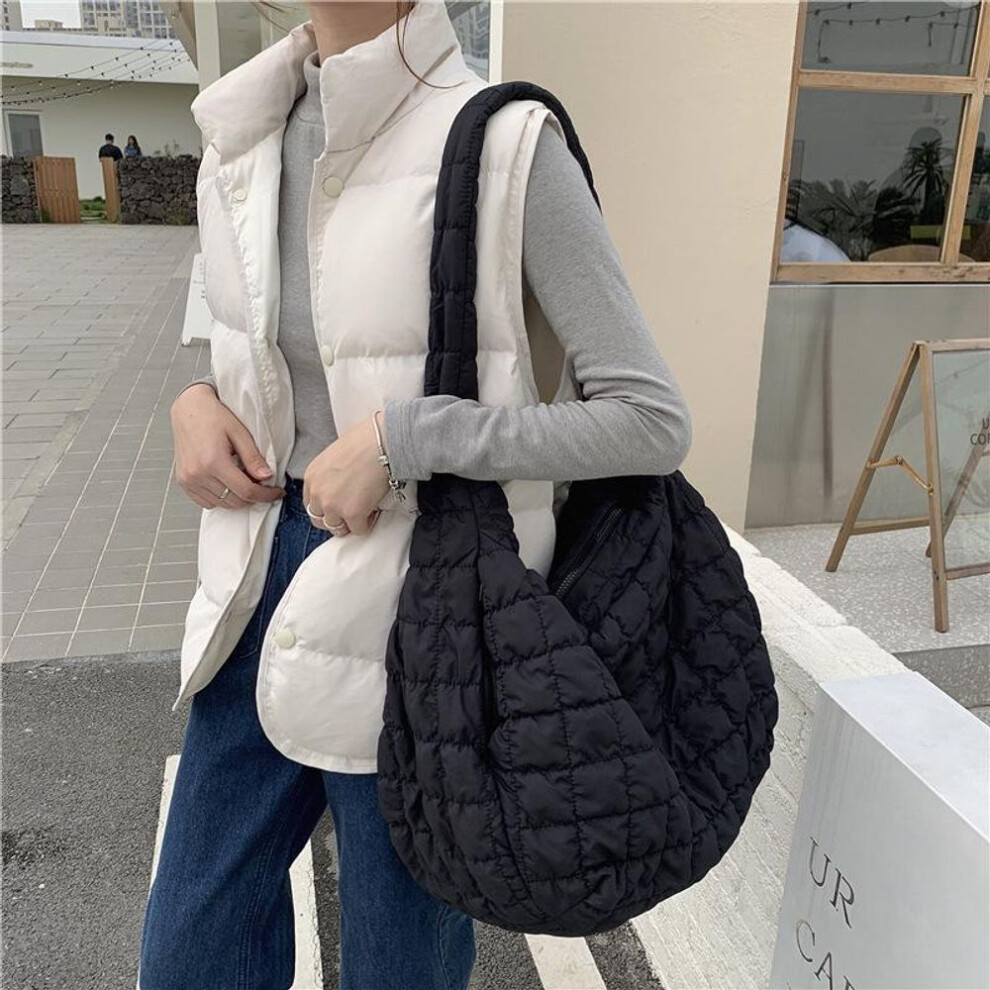 (black) 2024 Korean Cloud Pleated Shoulder Bag - Versatile Casual Dumpling Tote for Women