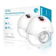 Wearable Hands Free Electric Breast Pump with LED and Modes pink