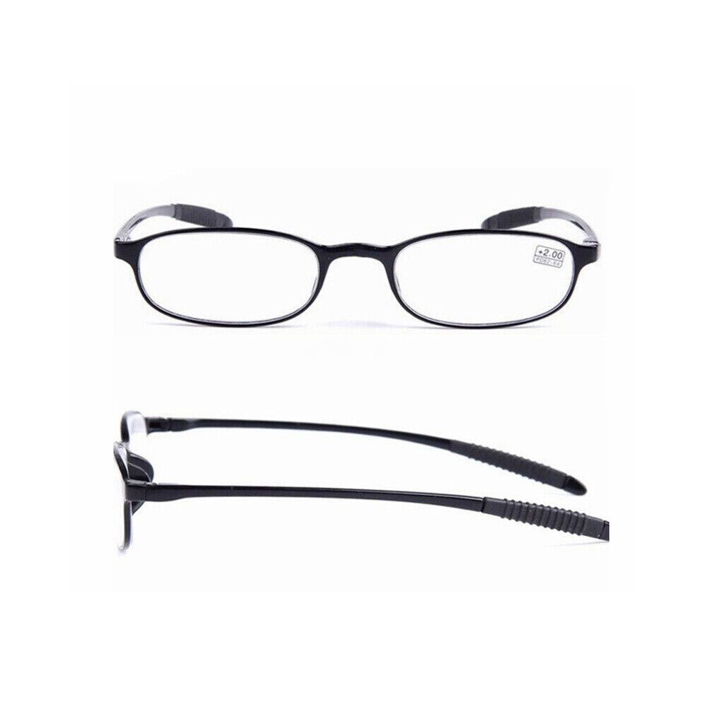 Black (, +4.00) Ultralight Unbreakable Women Men Plastic Reading +1.0 1.5 2.0 2.5 3.0 3.5 4.0