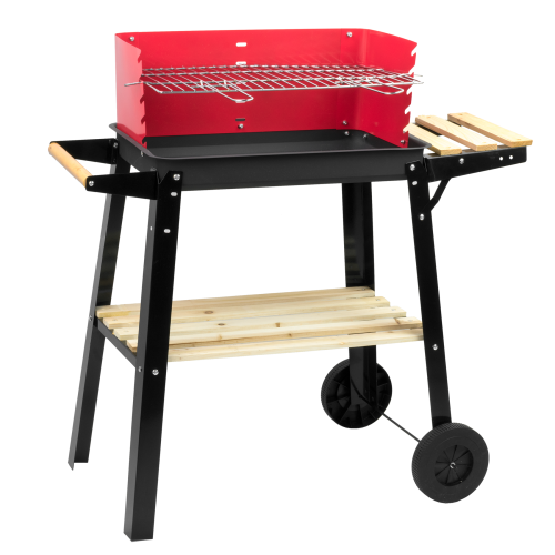 KCT KCT Open Top BBQ Grill Trolley Garden Barbecue Steel Charcoal Cooking Outdoor Party Oven