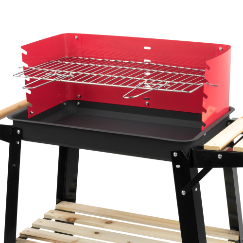 KCT KCT Open Top BBQ Grill Trolley Garden Barbecue Steel Charcoal Cooking Outdoor Party Oven 1