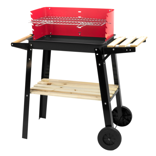 KCT KCT Open Top BBQ Grill Trolley Garden Barbecue Steel Charcoal Cooking Outdoor Party Oven 2