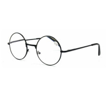 (Black, +4.00) Classic Round Reading Glasses Vintage Metal Readers +1.0 ~ 4.0 Mens Womens